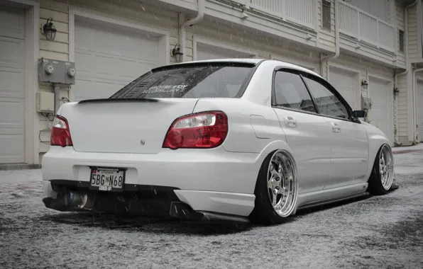 Subaru, Impreza, Ass, White, STI, Snow, White, Tuning