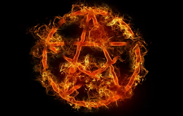 Fire, symbol, fire, pentagram