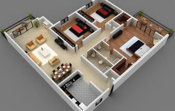 Picture house, apartment, flat