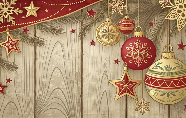Balls, pattern, Board, Christmas, New year, needles, ornament, AI art