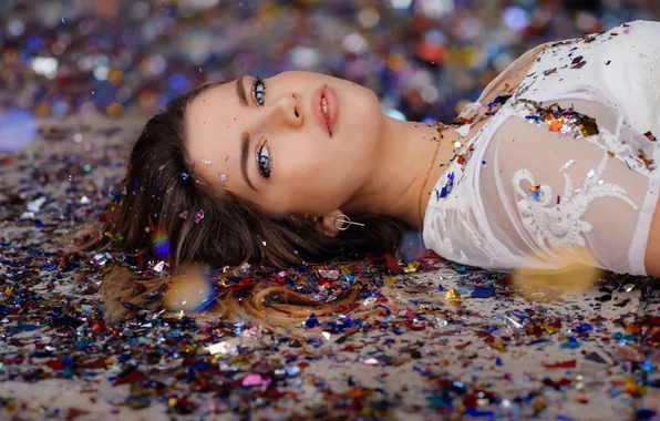 Picture look, model, sequins, sexy, beautiful girl, model, beauty, charm
