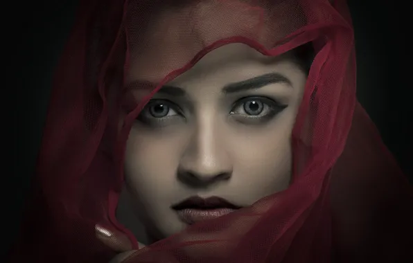 Eyes, face, portrait, veil, Indian