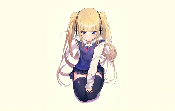 Picture girl, blonde, sitting, saenai heroine from sodatekata, As An Ordinary Girl To Raise A Heroine