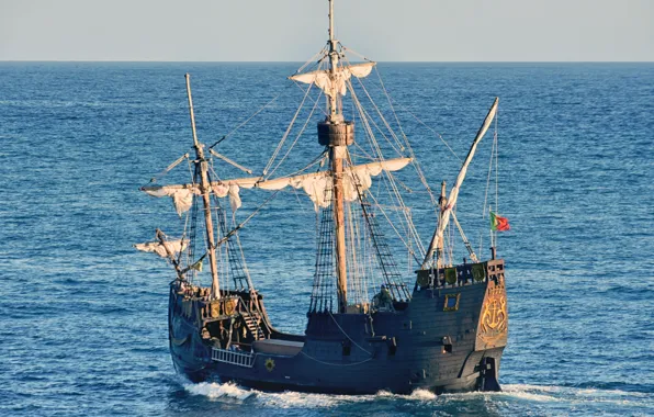 Sea, sailboat, replica