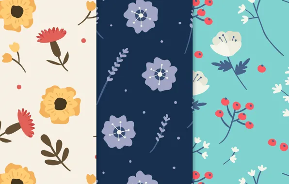 White, flowers, blue, background, blue, texture, patterns, flowers