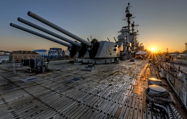 Weapons, background, ship, USS Salem (CA 139)