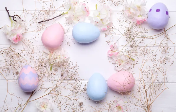 Wallpaper flowers, Easter, eggs, Easter