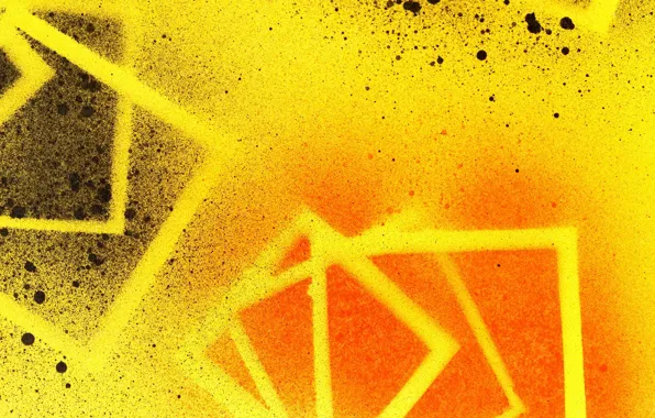 Abstraction, squares, figure, yellow background