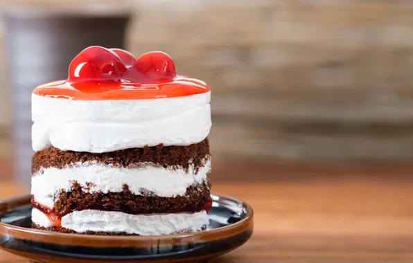 Chocolate, cake, cream, dessert, jelly