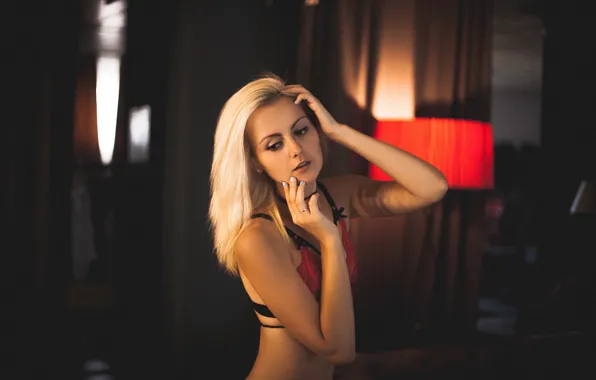 Girl, model, portrait, blonde, light, sexy, beautiful, young