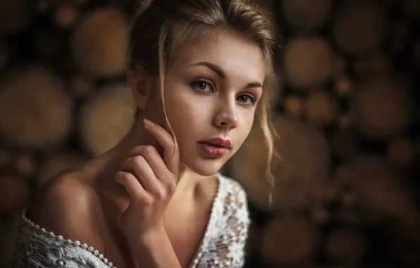 Portrait, sponge, bokeh, manicure, Diana