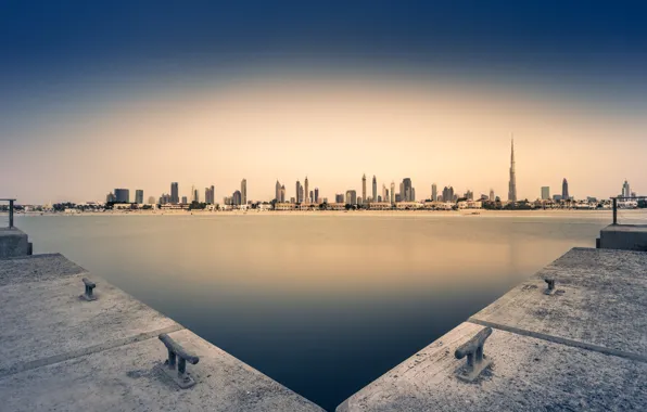 Picture landscape, dawn, skyscrapers, Dubai, architecture