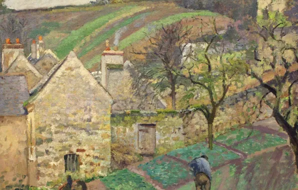 Picture landscape, home, picture, Camille Pissarro, The Hill Of Hermitage. PONTOISE