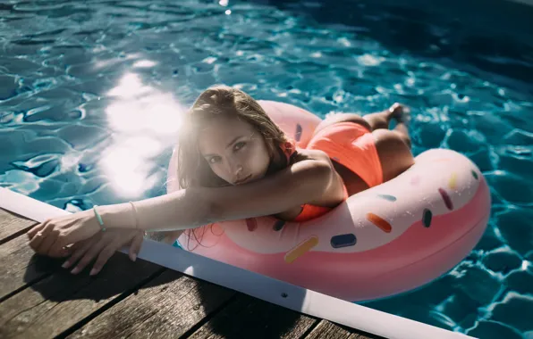 Ass, water, girl, pool, bikini, Nikolay Novikov