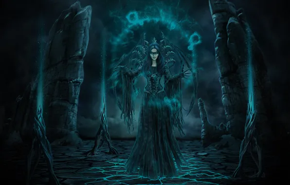 Circles, cracked, magic, witch, gloomy