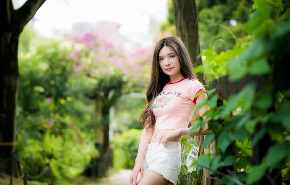 Look, girl, hair, Asian, cutie, bokeh