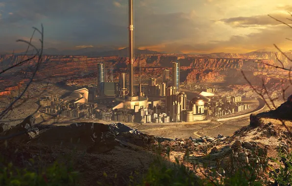 Fiction, art, base, canyon, art