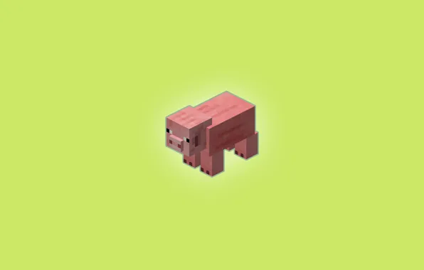 Minimalism, Pig, Table, Wallpaper, Background, Beautiful, Minecraft, mob