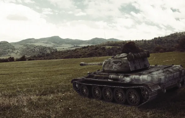 Field, hills, tank, USSR, tanks, WoT, World of Tanks, S. T. V. O. L.