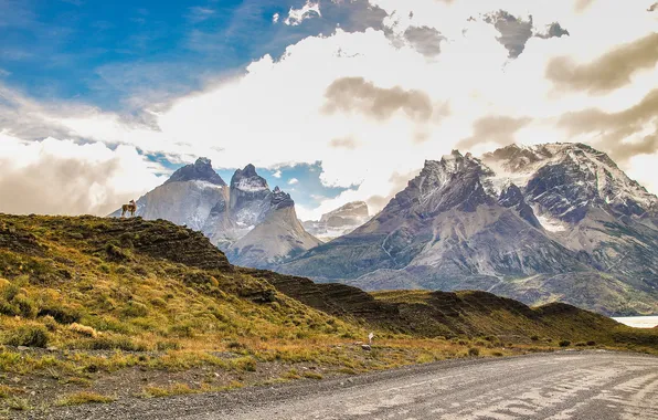 Road, landscape, mountains