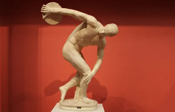 Disk, Statue, Moscow, Sculpture, The discus thrower, Copy, Naked, The young man