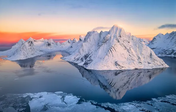 Ice, mountains, snow, north, cold