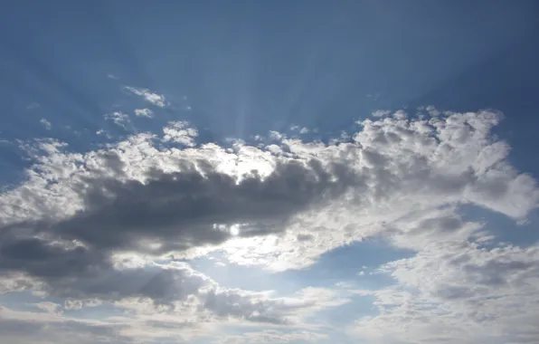 Sky, clouds, sun rays