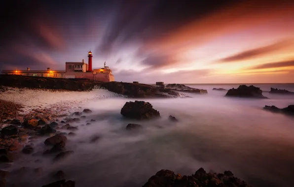 Sunset, Portugal, Cascais, Cabo Raso lighthouse