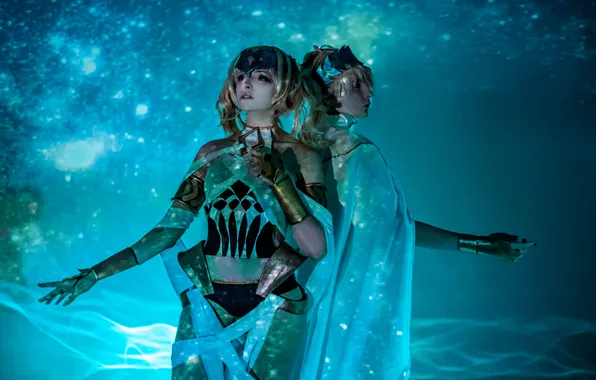 Water, pair, outfits, costumes, cosplay, images, Mari Aisu