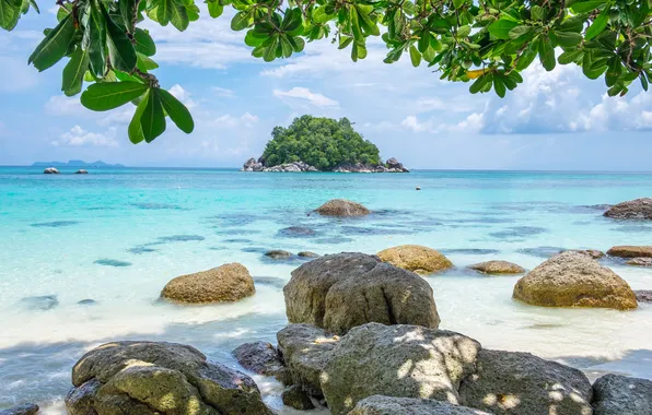 Sand, sea, beach, summer, the sky, stones, shore, summer