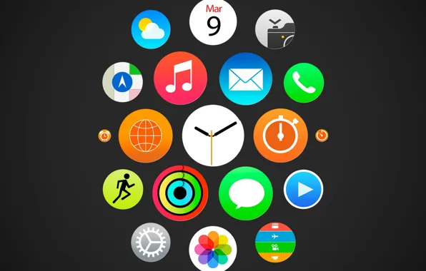 Picture watch, menu, icons, color, EPL, ios, apple watch