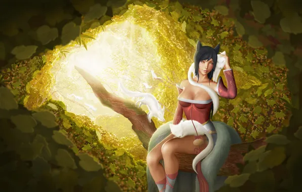 Picture forest, lol, Fox, League of Legends, ahri, the Nine-Tailed Fox