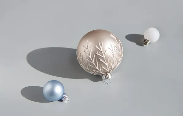 Winter, white, balls, holiday, blue, balls, ball, minimalism