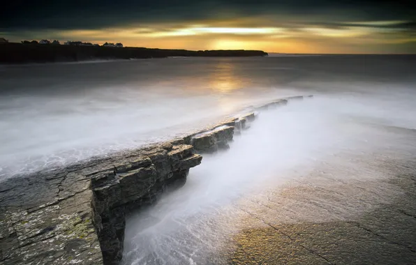Picture sea, wave, rocks, Ireland
