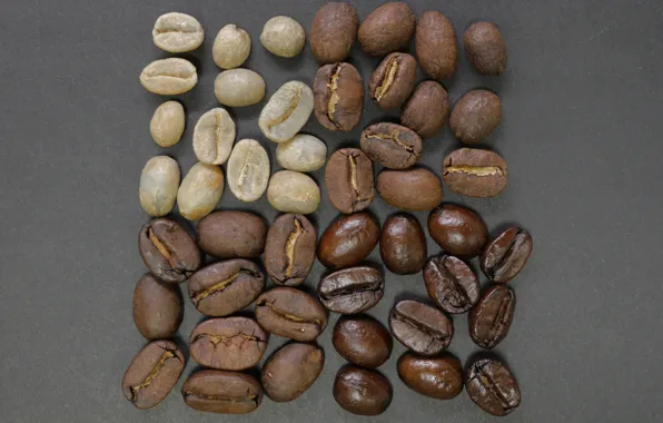 Picture texture, beans, coffee, natural, dry, roasted, half roasted
