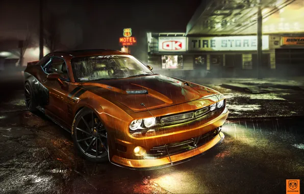 Picture tuning, photoshop, Dodge, Challenger