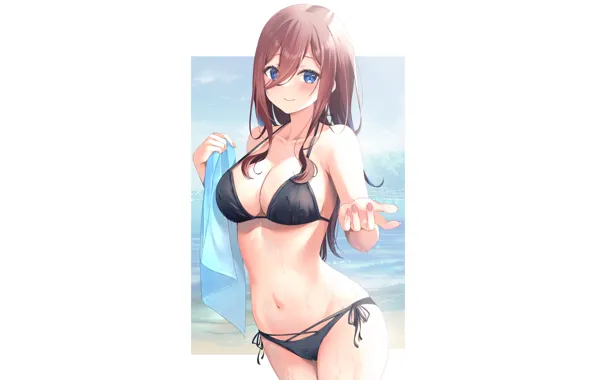 Picture girl, sexy, anime, headphones, pretty, swimsuit, bikini, mizugi