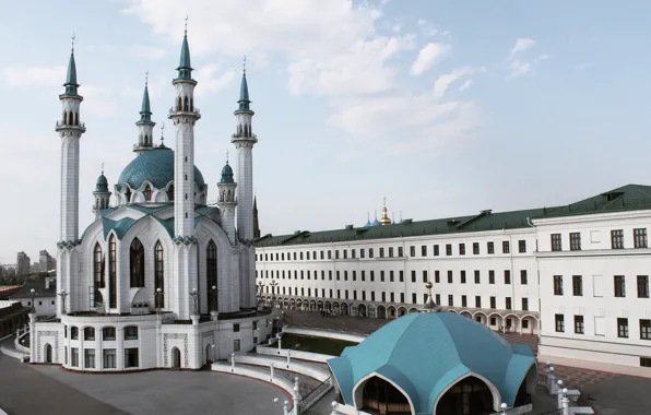 Picture summer, the city, view, the Kremlin, mosque, Kazan, Tatarstan