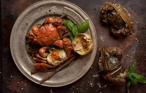 Crab, Basil, seafood