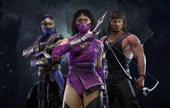 Rain, mortal, kombat, Kombat, Mileena, Rambo, Pack, mortal kombat 11 ultimate