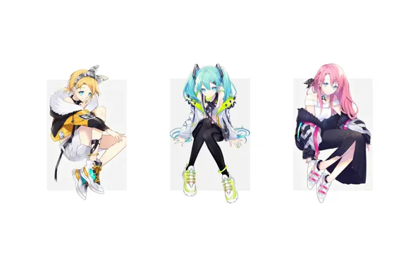 Minimalism, Hatsune Miku, Vocaloid, Vocaloid, Luka Megurine, Len Kagamine