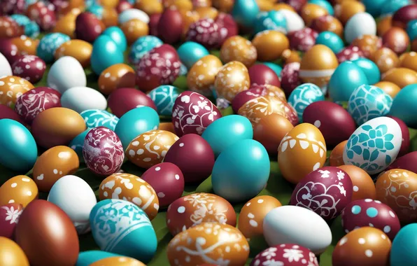 Holiday, pattern, eggs, spring, blue, Easter, brown, ornament