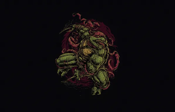 Minimalism, Style, Background, Teenage mutant ninja turtles, Art, Rafael, Style, TMNT