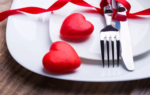 Knife, hearts, red, plug, romantic, hearts, Valentine's Day