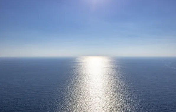Picture the sky, clouds, landscape, nature, the ocean, horizon, calm, sky