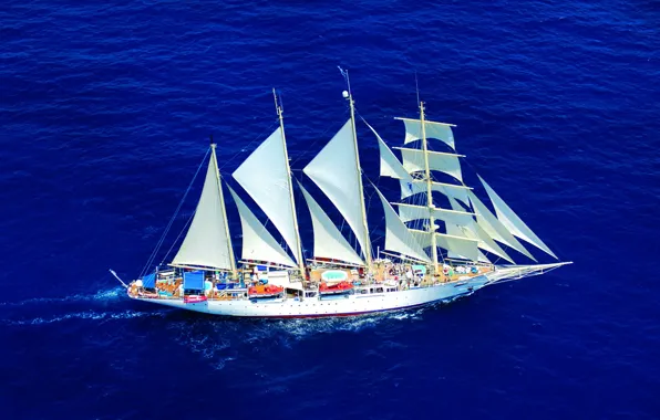 Sea, ship, sailboat, Star, Clipper