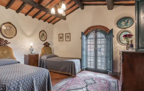 Design, style, room, interior, Italy, bedroom, Tuscany, 18th century