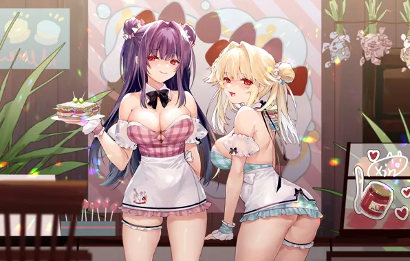 Picture girl, sexy, cleavage, long hair, boobs, anime, beautiful, pretty