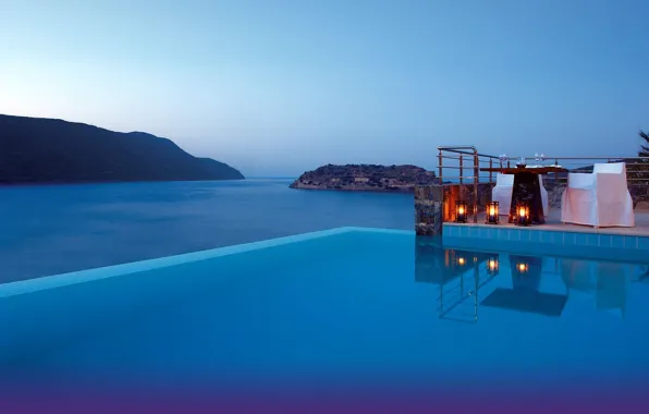 Wine, romance, the evening, candles, lighting, resort, wine, view