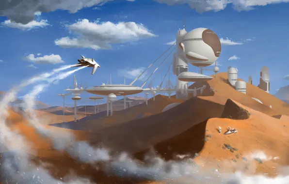 The city, desert, desert, outpost